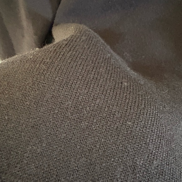 Sandro embroidery v neck sweater Black Sweater with Blue Trim - Picture 6 of 7